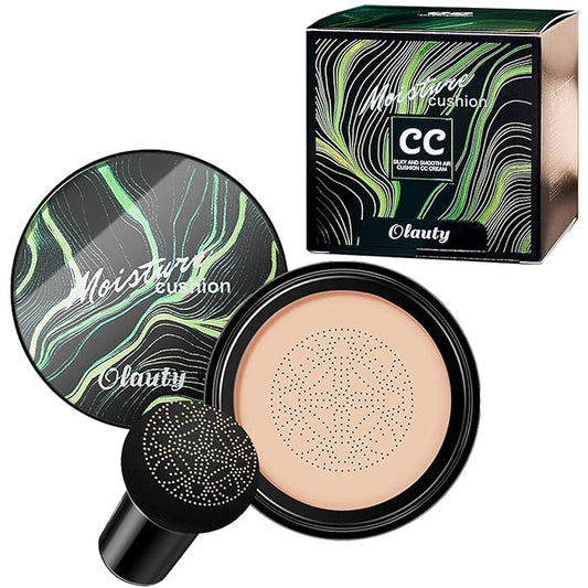 Mushroom Head Air Cushion CC Cream Foundation, BB Cream Concealer Lasting Makeup Foundation, Waterproof Oil Control Long-Lasting Nude Makeup, Even Skin Tone Primer