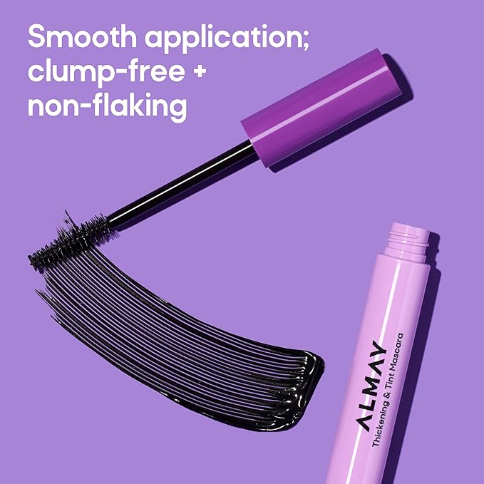 Almay Thickening & Tint Mascara, Instant Soft Full Volume, Conditions & Darkens Natural Lashes Over Time, No Flaking or Clumping, 403 Black Brown, 0.28 fl oz