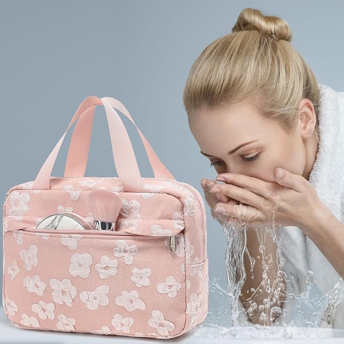 Makeup Bag for Women Cosmetic Bag Large Make Up Organizer Travel Toiletry Bags Waterproof Zipper Tote Pouch Purse for Girls