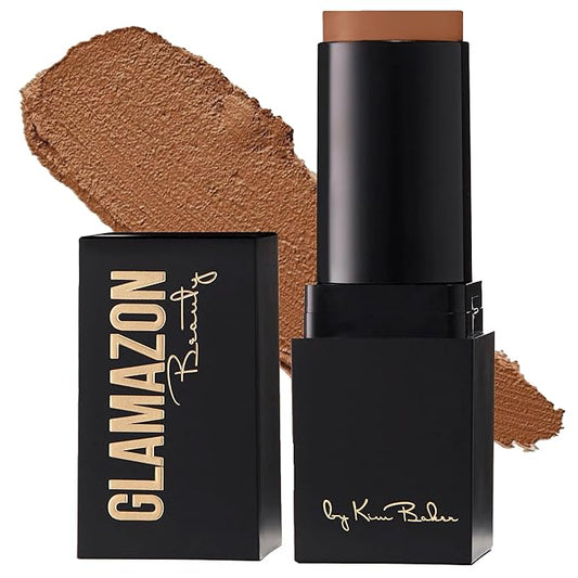 Glamazon Second to None Foundation Stick, Bronze Sable, Light-to-Full Coverage, Weightless Makeup With a Glowy Natural Finish