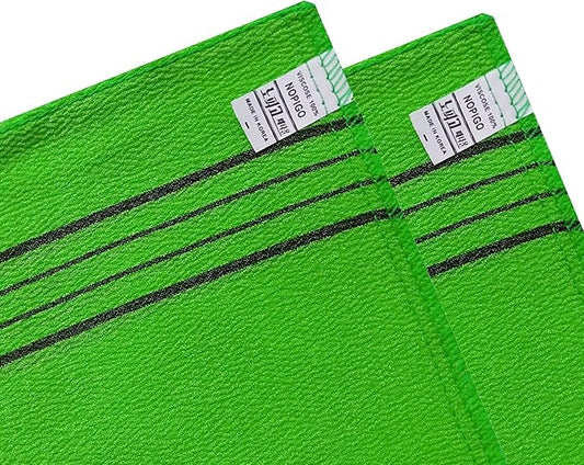 Korean Asian Exfoliating Bath Washcloth Mitt for Remove Dead Skin.Exfoliating Body Scrubber.Exfoliating Gloves for Body Scrub (Green4 Red4)