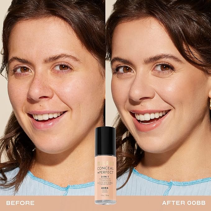 Milani Conceal + Perfect 2-in-1 Foundation + Concealer - Nude (1 Fl. Oz.) Cruelty-Free Liquid Foundation - Cover Under-Eye Circles, Blemishes & Skin Discoloration for a Flawless Complexion