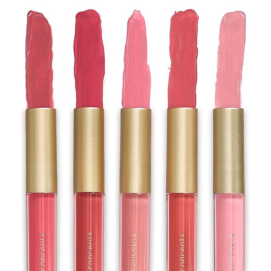 Beauty Concepts Lip Gloss Collection – Shimmering, Glossy Lip Makeup Set for a Radiant Finish, Pink