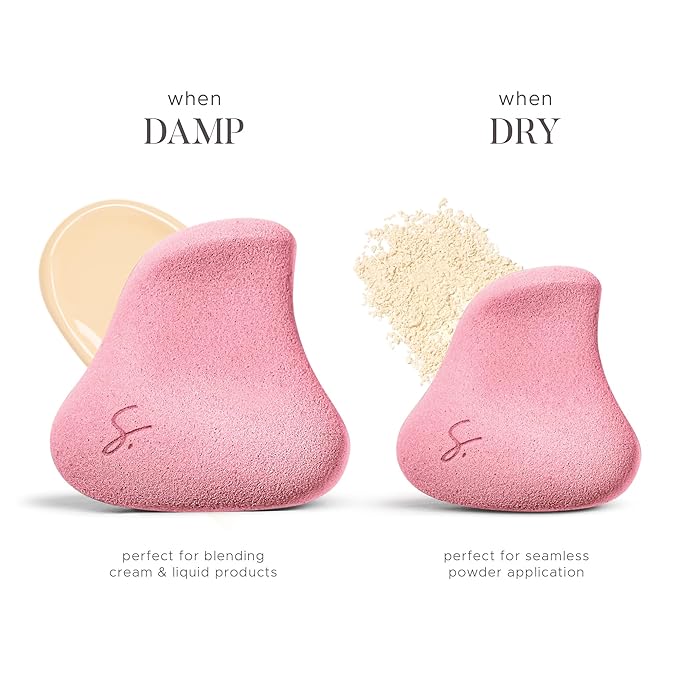 Complexion Pro Beauty Blender Sponge, Pink, Single - Ergonomic Makeup Sponge and Beauty Blender, Essential Make up and Blending, Multipurpose Makeup Kit Facial Sponge