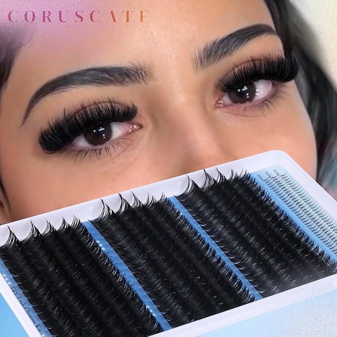 Lash Clusters 100D120D150D with Bottom Lash, Cluster Eyelash Extensions Long 12-20mm DIY Cluster Lashes Thick Eyelash Clusters Volume Individual Lashes Extension 390pcs Eyelashes Strip by CORUSCATE