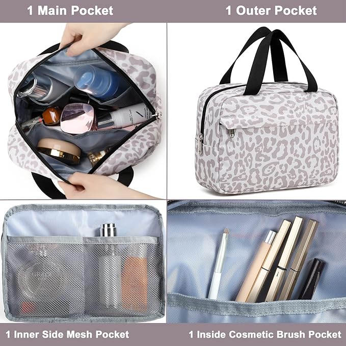 Makeup Bag for Women Cosmetic Bag Large Make Up Organizer Travel Toiletry Bags Waterproof Zipper Tote Pouch Purse for Girls