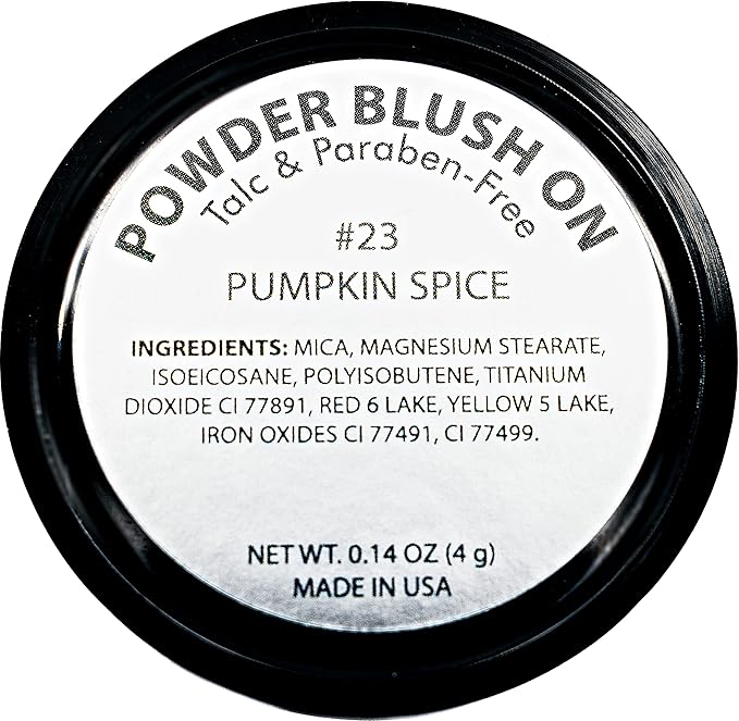 Pumpkin Spice Orange Peach Blush Pressed Cheek Blush Color Contour Powder, Talc & Paraben Free, 4 Grams, No Animal Testing & Cruelty Free