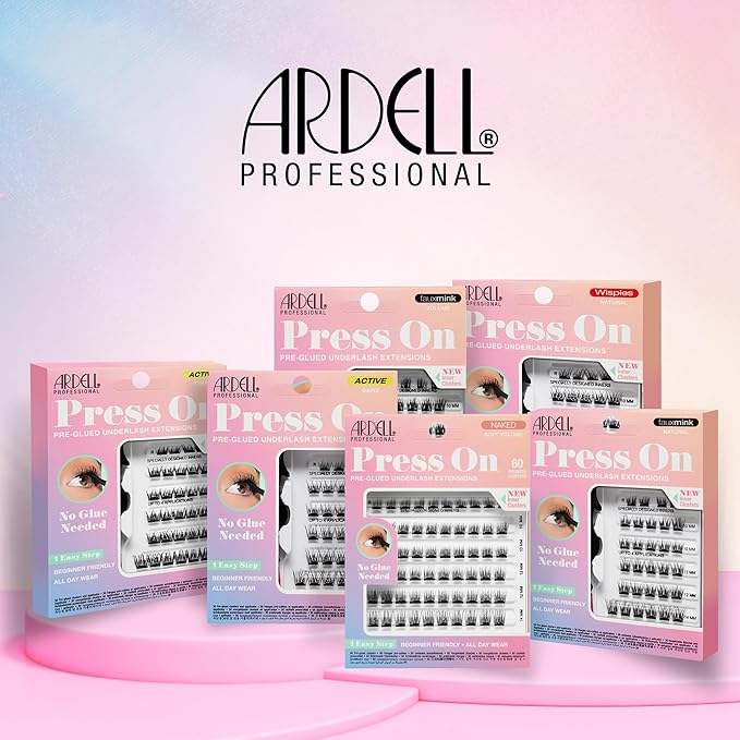 Ardell Active Press on DIY Lash Clusters, False Eyelashes, Cluster Lashes, Pre-Glued Underlash, Eyelash Extensions, Gainz, 1-pack