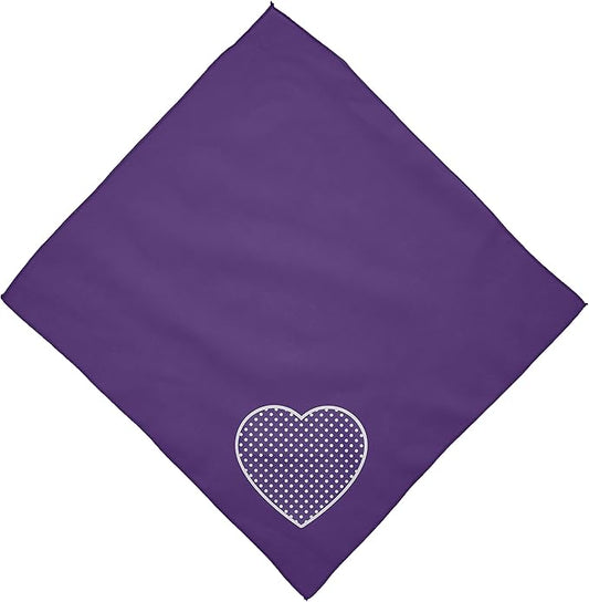 Mirage Pet Products Purple Swiss Dot Heart Screen Print Bandana for Pets, Small, Purple