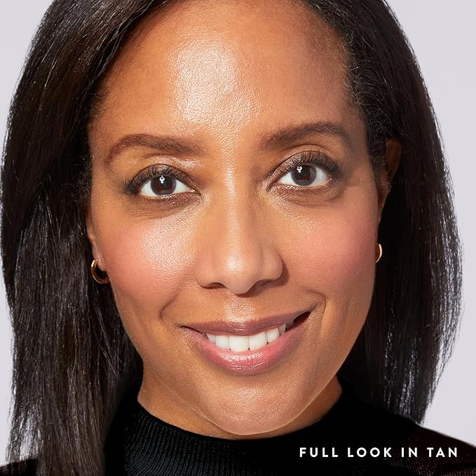 LAURA GELLER NEW YORK 40+ Club Blush-n-Balance 3pc Kit: Baked Balance-N-Brighten Color Correcting Foundation, Tan + Retractable Kabuki Brush + Baked Blush-N-Brighten, Tropic Hues