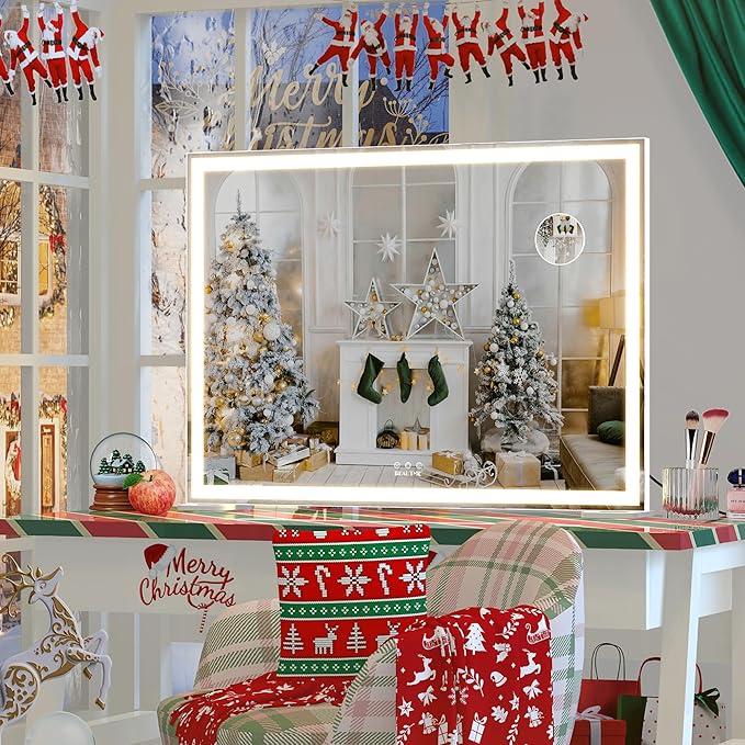 BEAUTME Vanity Mirror with Lights for Tabletop,Hollywood Lighted Makeup Mirror for Dressing Room & Bedroom,Big Desk Mirror Vanity (920×150×680mm)