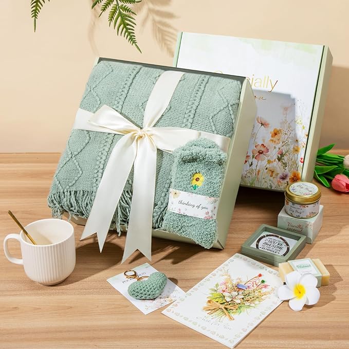 Get Well Gifts for Women Self Care Gifts, Sympathy Gift Baskets Spa Gifts Set, Thinking of You Inspirational Hug in a Box Gifts for Mom Her Friend Sister Wife Girlfriend
