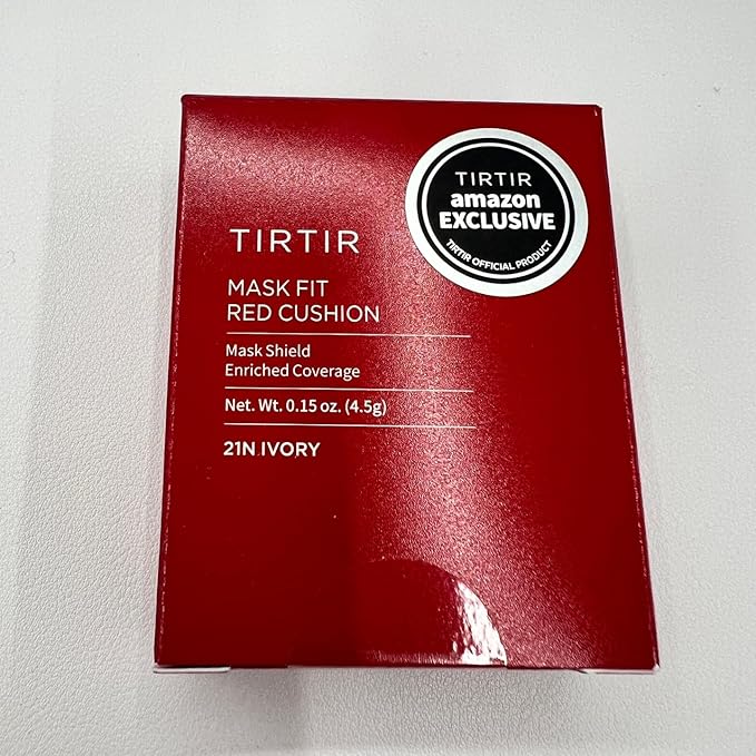 [*Mini Size*] TIRTIR Mask Fit Red Cushion Foundation | Full coverage, Weightless, Skin fit, Satin Glow Finish, Korean Makeup, beauty, Tattoo cover up, Buildable (#21N Ivory, 0.15 Fl Oz)