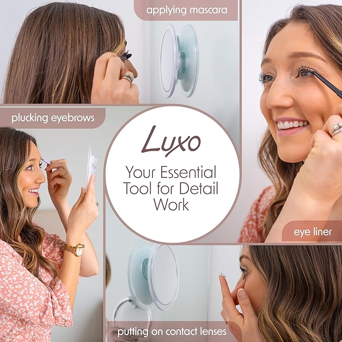 Luxo Magnifying Mirror, Small Magnifying Mirror Suction Cup (10X)