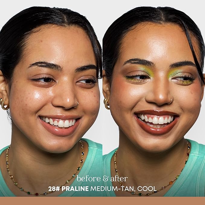 Natural Glow Foundation - Light to Medium Coverage Cushion Foundation with Hyaluronic Acid & Tea Tree Extract - Vegan & Cruelty-Free Cream - K Beauty - 15g/0.52oz - Praline