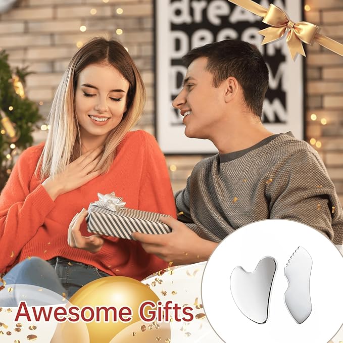 Stainless Steel Gua Sha Set Face Massager Metal Gua Sha Facial Tools Body Lymphatic Drainage Massager Guasha Sculpting Tool Skin Care Gifts for Women