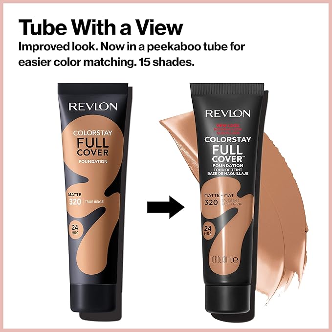 Revlon Liquid Foundation, ColorStay Face Makeup for Normal and Dry Skin, Longwear Full Coverage with Matte Finish, Oil Free, Nude, 1.0 Fl Oz