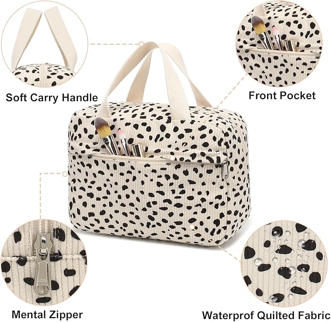 Makeup Bag for Women Cosmetic Bag Large Make Up Organizer Travel Toiletry Bags Waterproof Zipper Tote Pouch Purse for Girls