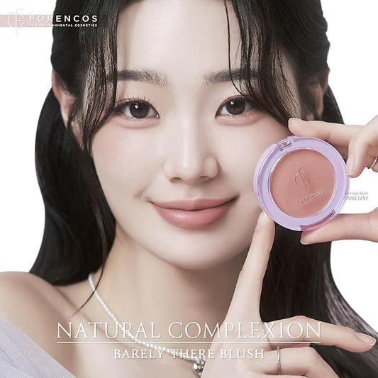 FORENCOS Matte Blush Set (Puff Included), Long Lasting Korean Blush Power, Zero Sebum Shine, Flawless Finish, Easy Blending, Lightweight & No Cakey Residue (PURE LENA)