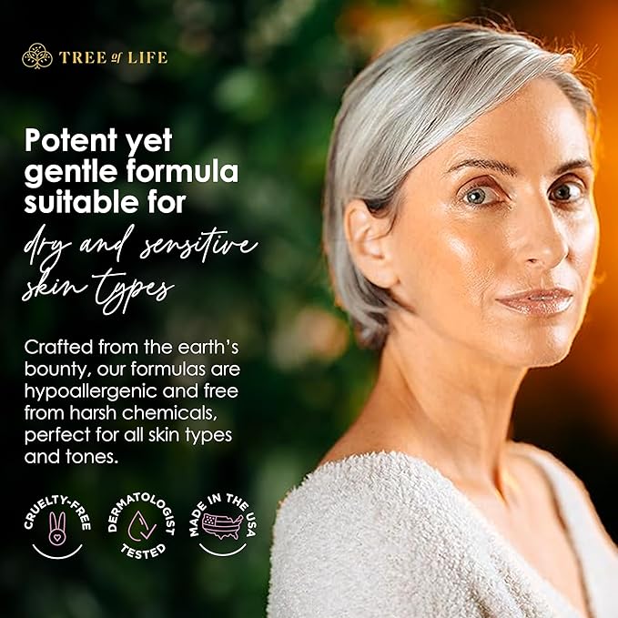 Tree of Life Beauty Retinol Serum, Skin Smoothing Face Oil for Dark and Age Spots and Fine Lines, Facial Serums for Dry and Sensitive Skin Care with Hyaluronic Acid for Soft Skin, 2 Fl Oz (pack of 2)