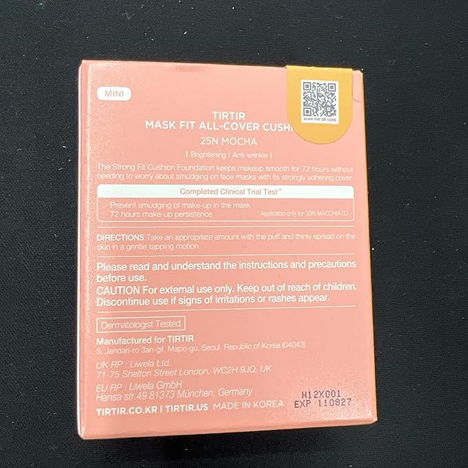 [*Mini Size*] TIRTIR All Cover Pink Cushion | Korean Cushion Foundation, (#25N Mocha, 0.15 Fl Oz)