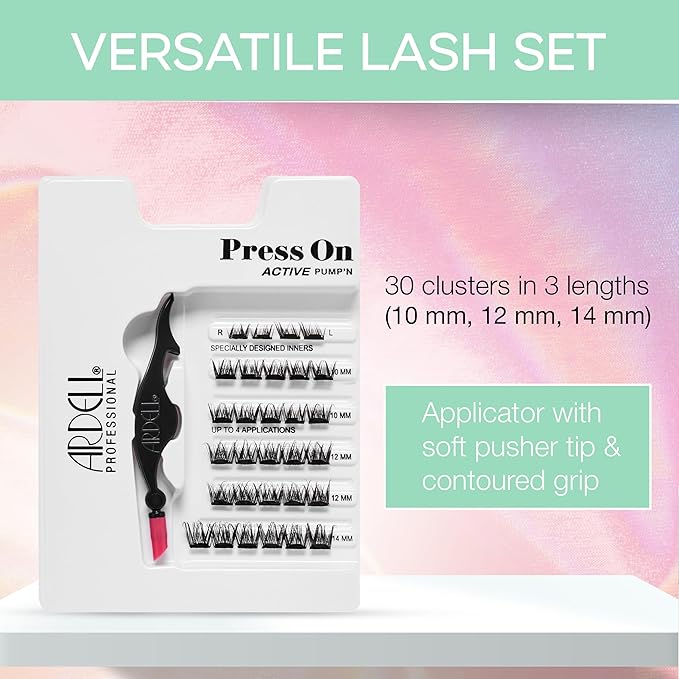 Ardell Active Press On DIY Lash Clusters, False Eyelashes, Cluster Lashes, Pre-Glued Underlash, Eyelash Extensions - Pump'n, 1-pack