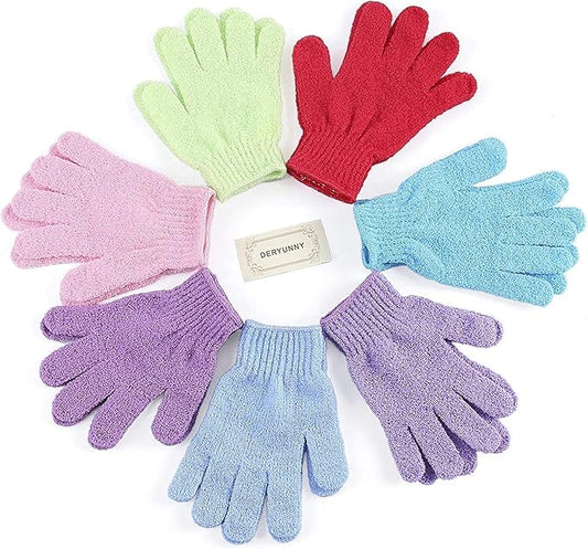 8 Pairs Double Sided Exfoliating Gloves Body Scrubber Scrubbing Glove Bath Mitts Scrubs for Shower, Body Spa Massage Dead Skin Cell Remover 1