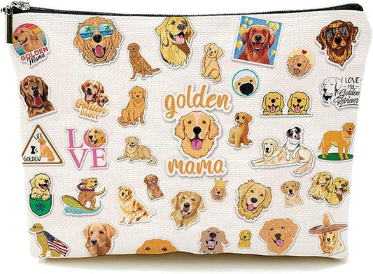 Birthday Gifts for Teenage Girls, Golden Retriever Makeup Bag, Dog Lovers Gifts for Girls Women, Golden Retriever Gifts for Christmas for Her, Sister, Daughter, Women
