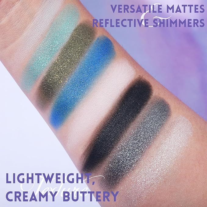 UCANBE 8 Colors Eyeshadow Makeup Palette, Vibrant Smokey Matte Metallic Shimmer Glitter Eye Shadow Pallet, High Pigmented Black Blue Silver Gold Make Up Kit for Daily and Parties