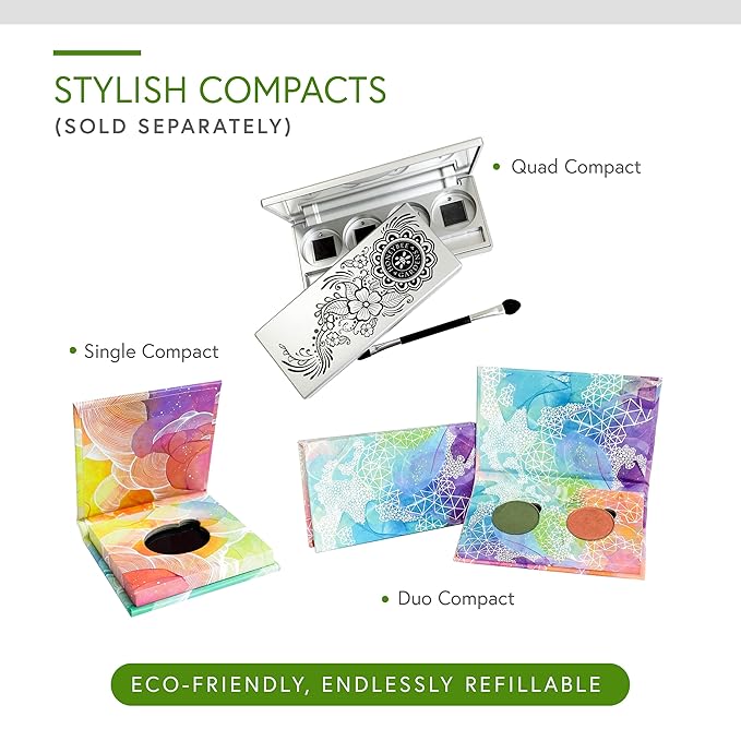 Honeybee Gardens Refillable Eye Shadow Compact, Single, Customizable Empty Cosmetic Case, 26mm Pan Compatible
