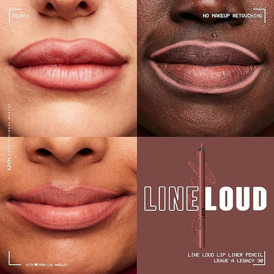 NYX PROFESSIONAL MAKEUP Line Loud Lip Liner, Longwear and Pigmented Lip Pencil with Jojoba Oil & Vitamin E - No Wine-ing