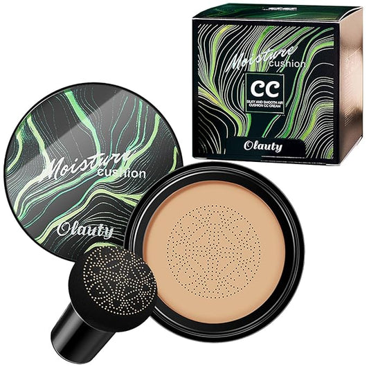 Mushroom Head Air Cushion CC Cream Foundation, BB Cream Concealer Lasting Makeup Foundation, Waterproof Oil Control Long-Lasting Nude Makeup, Even Skin Tone Primer