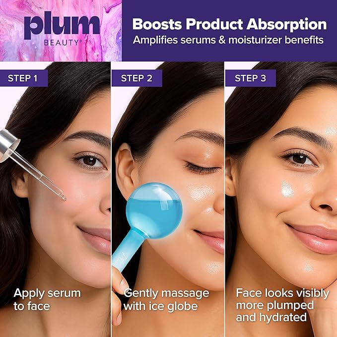 Facial Ice Globes - Cooling Massage Tools for Refreshing Skincare Routine, Enhances Self Care, Reduces Puffiness - Set of 2