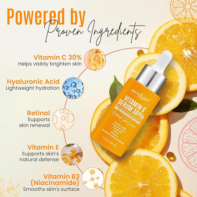 30% Vitamin C Serum for Face - Natural & Organic Anti Wrinkle & Skin Rejuvenator Moisturizer with Hyaluronic Acid & Vitamin E - Powerful Anti Aging Serum - Age-Defying Beauty Regimen- 1FL OZ
