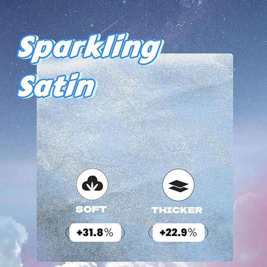 Serenade Sparkling Satin Heatless Curls Overnight, Heatless Hair Clurer Curling Rod Headband, No Heat Curling Rod Hair Roller for Women and Girls to Sleep in, Blue