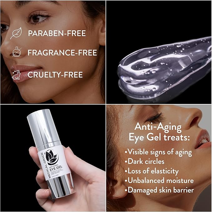 Microderm GLO - Active Anti-Aging Eye Gel, Reduces Dark Circles, Puffy Eyes, Crow's Feet and Fine Lines & Wrinkles, Packed with Hyaluronic Acid & Age Defying Botanicals, 0.5 Oz