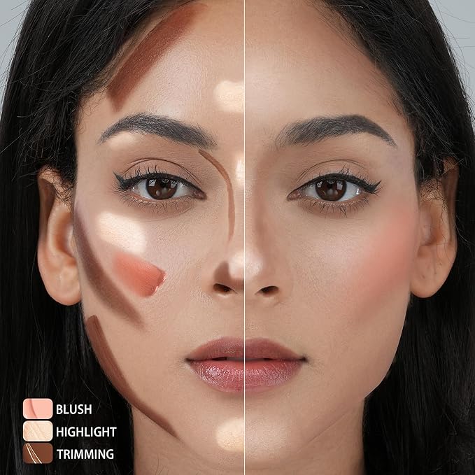 3PC Liquid Contour Blush Highlighter Beauty Wand Set - Smooth & Lightweight Contour Stick for Liquid Contour, Blush, Highlighter Application, Vegan & Cruelty-Free (01+02+05)