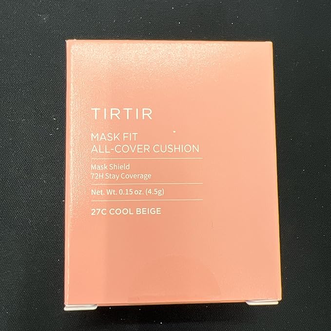 [*Mini Size*] TIRTIR All Cover Pink Cushion | Korean Cushion Foundation, (#27C Cool Beige, 0.15 Fl Oz)