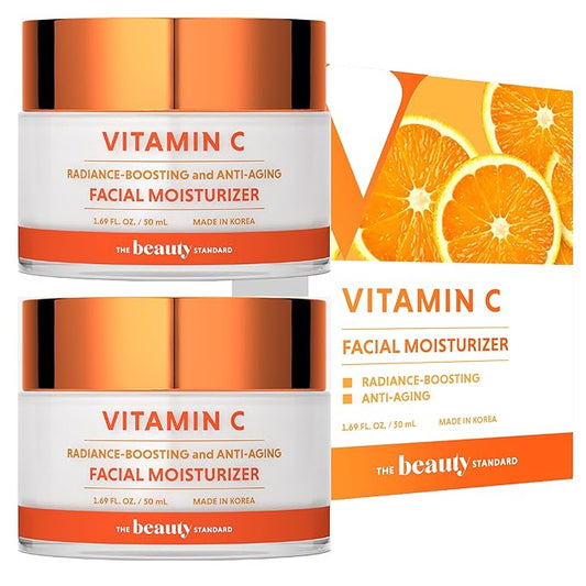 Vitamin C Facial Moisturizer - Hydrating & Anti-Aging, Smooths & Brightens Skin - Dermatologist Tested, Clean Beauty, Cruelty-Free Korean Skin Care for All Skin Types - 1.69 fl. oz