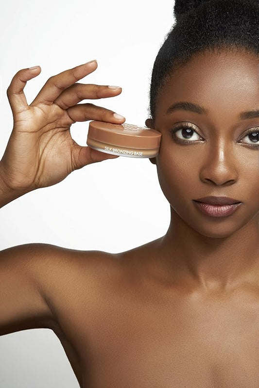 YENSA Silk Bronzing Base Cream Bronzer - Makeup Bronzer Cream with Peptides and Superfoods for a Lightweight Sunkissed Glow - Brightens & Helps Reduce Appearance of Fine Lines - Sundown Glow (1 oz)