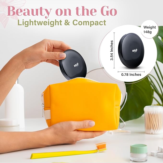 BoldAct Compact Mirror with Light 1X/3X Magnification LED Travel Makeup Mirror with Power Bank Rechargeable, Dimmable Lighted Portable Makeup Mirror for Purse 2 Sided Folding Mirror Green