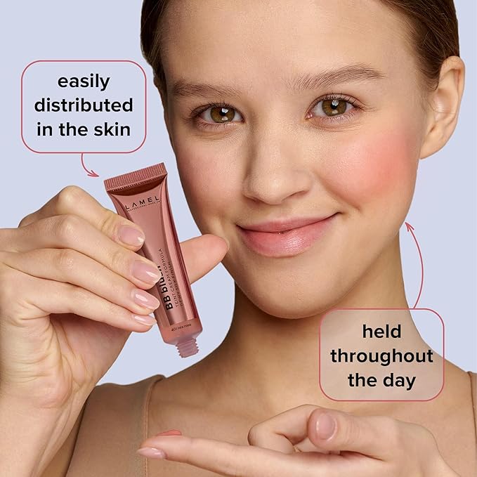 BB Blush Cheek Makeup - Lightweight Liquid Blush - Blendable Cream Contour for Nude Finish, Tea Rose - 10ml/0.33fl.oz