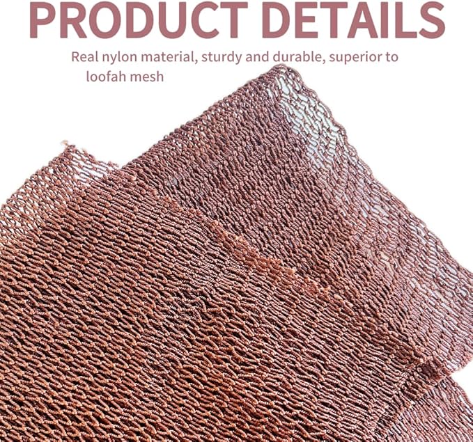 African Net Sponge Authentic, African Exfoliating Sponge Real African Net Black Owned, African Bath Sponge Back Scrubber, Body Exfoliator Shower Bath Accessories (Brown)