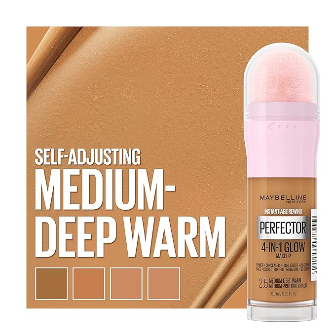 Maybelline New York Instant Age Rewind Instant Perfector 4-In-1 Glow Makeup, Medium/Deep Warm