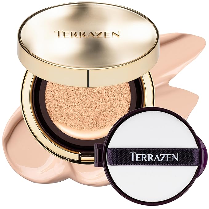 Korean Face Cushion Foundation Finish Glass Perfect Skin Long Lasting Medium High Coverage Semi Matte, 0.51 fl oz (Bright Beige, 1)