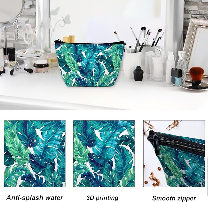 Makeup Bag for Purse, Waterproof Funny Vintage Boho Mandala Cosmetic Bag for Women, Zipper Travel Pouch Gift 9.5×5.9 Inch