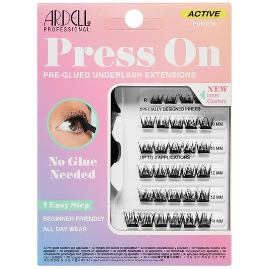 Ardell Active Press On DIY Lash Clusters, False Eyelashes, Cluster Lashes, Pre-Glued Underlash, Eyelash Extensions - Pump'n, 1-pack