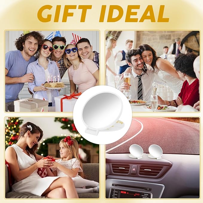 100 Pcs Inspirational Compact Mirror Bulk Small Pocket Mirror Purse Round Portable Folding Makeup Mirror Mini Compact Mirror Gifts for Women Coworker Employee Teacher(White)