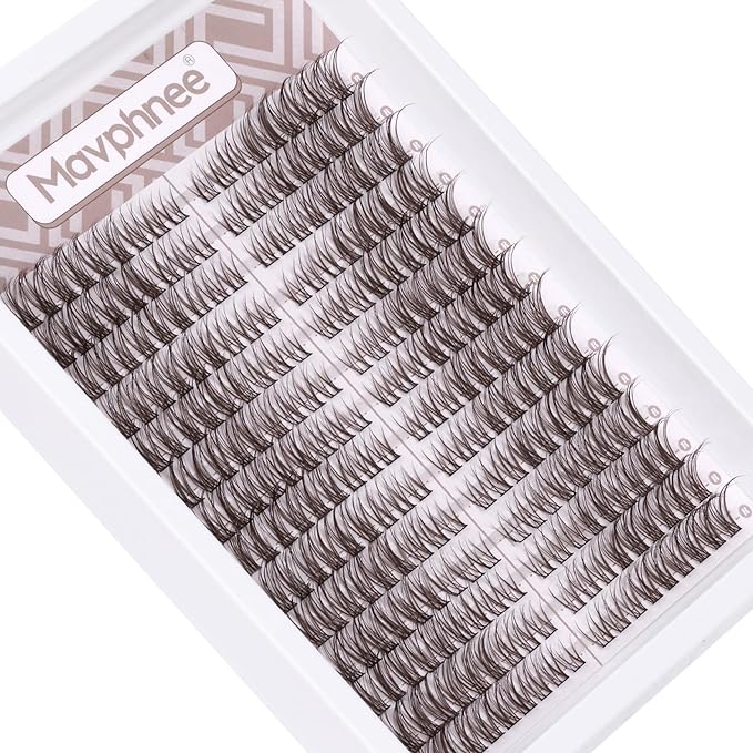 Brown Lash Clusters Wispy Eyelash Extensions Natural Look Individuals Lashes C-Curly DIY Cluster Eyelashes 252 Pcs Left & Right Paired Dark Brown Cluster Lashes by Mavphnee
