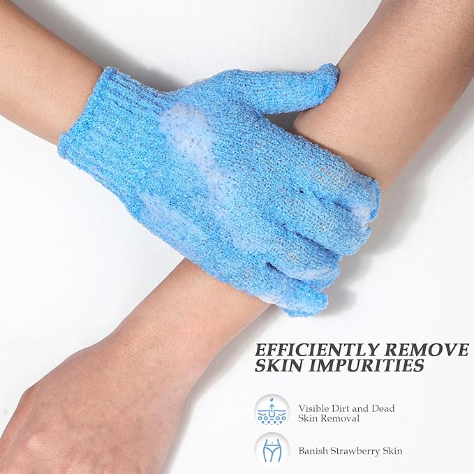 PHOGARY Exfoliating Body Scrubber Glove 10 Pack, Deep Cleaning Shower Gloves Exfoliating for Man, Bath Gloves for Full Body Scrubbing, Premium Wash Gloves for Effective Exfoliation
